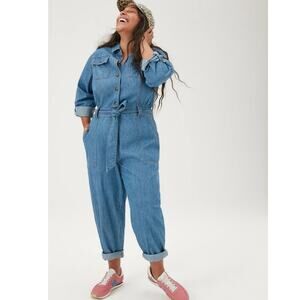 Pilcro And The Letterpress Women’s 1X Jumpsuit Pantsuit Romper Long Sleeve Denim